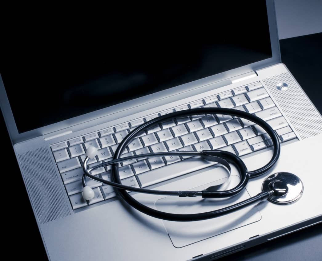 laptop and stethoscope